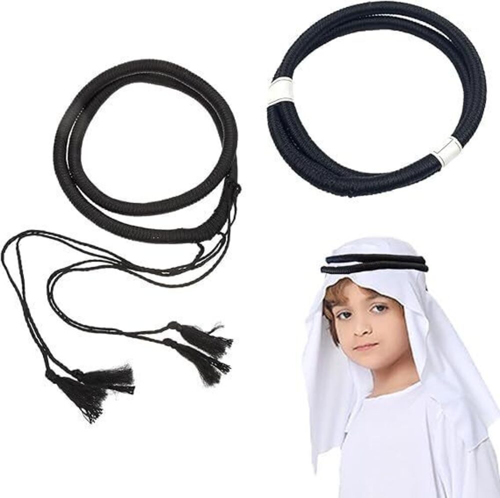 5081 2Pcs Arab Aqel Rope Arabic Shemagh Egal Headband Middle Shawl Head